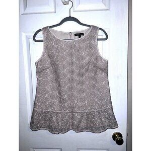 BANANA REPUBLIC Womens Lace Overlay Lined Sleeveless Peplum Top Sz 8